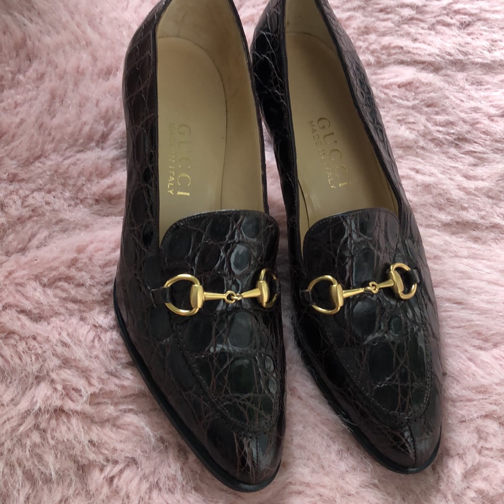 Authentic Vintage Gucci loafers heels pumps 6 1/2